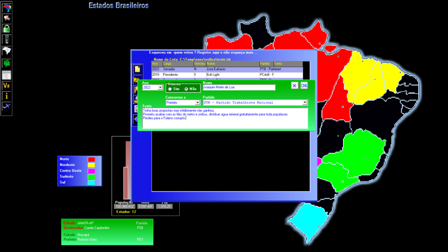 Registre seus votos para n�o esquecer.