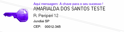 Exemplo de etiqueta personalizada para mala direta.